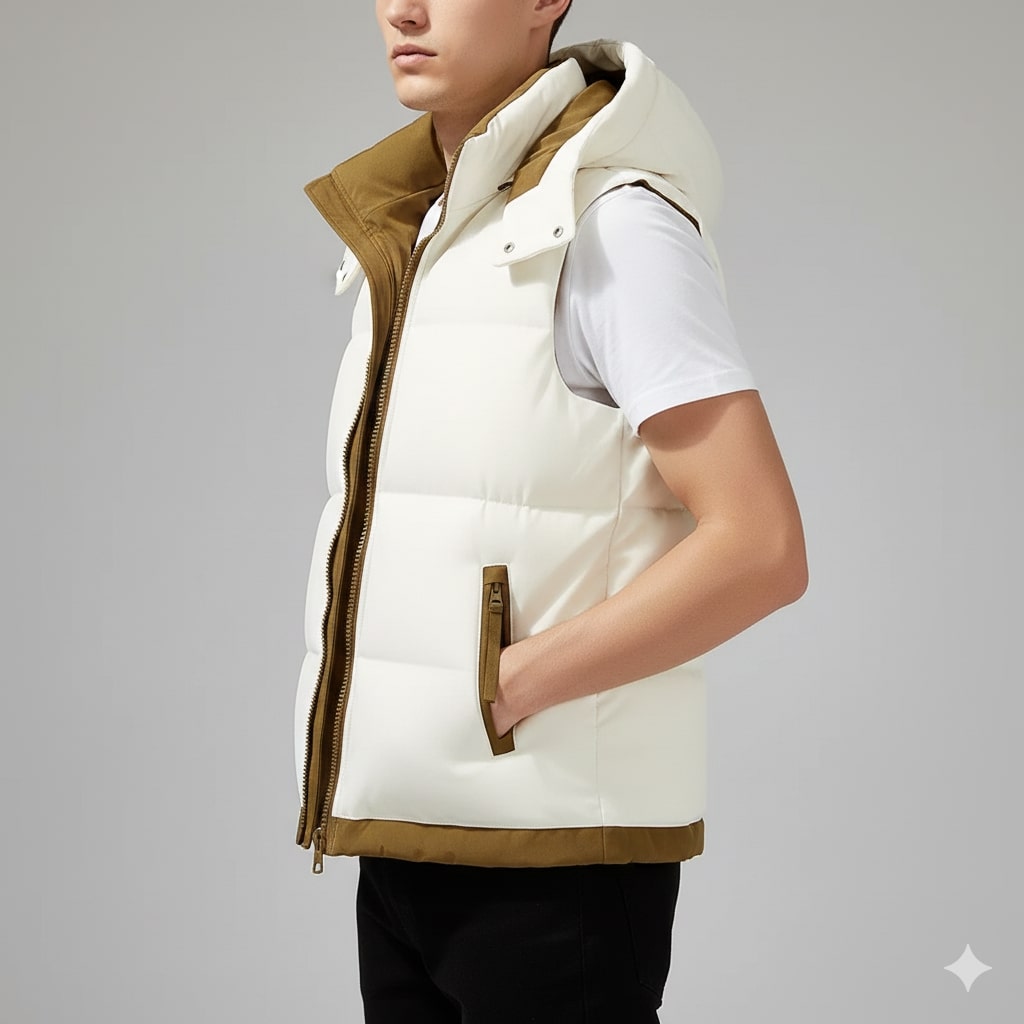 Matej Men’s Puffer Vest – Insulated Lightweight Outerwear with Detachable Hood