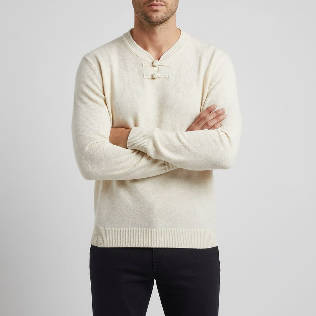 Hudson Men’s Pullover Sweater – Ultra-Soft Knit Jumper with Stand Collar Detail