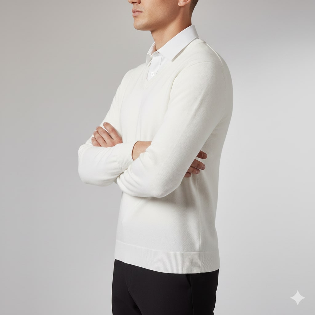 Onur Men’s Knit Sweater – Lightweight V-Neck Pullover