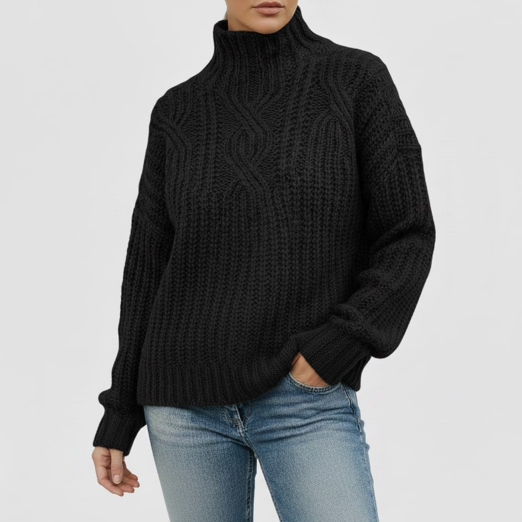 Camila Women’s Cable Knit Sweater – Cozy Pullover with Classic Textured Design