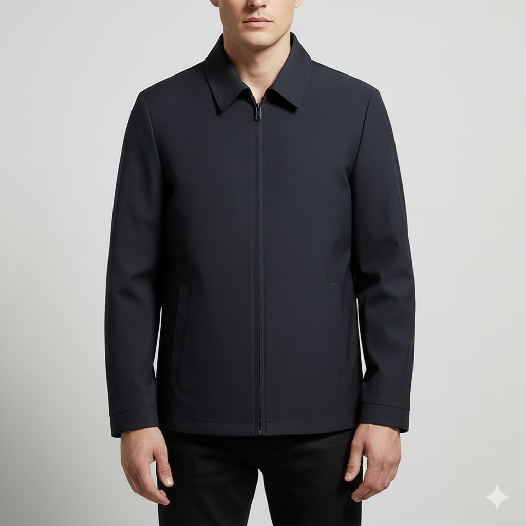 Oscar Men’s Lightweight Jacket – Wrinkle-Free Soft Silk Blend with Sleek Lapel Design