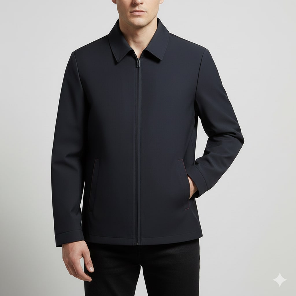 Oscar Men’s Lightweight Jacket – Wrinkle-Free Soft Silk Blend with Sleek Lapel Design