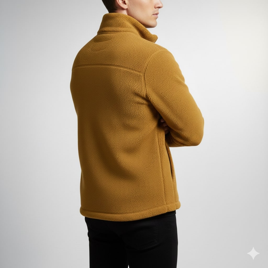 Nikola Men's Fleece Jacket – Soft Insulating Lightweight Jacket with Stand Collar