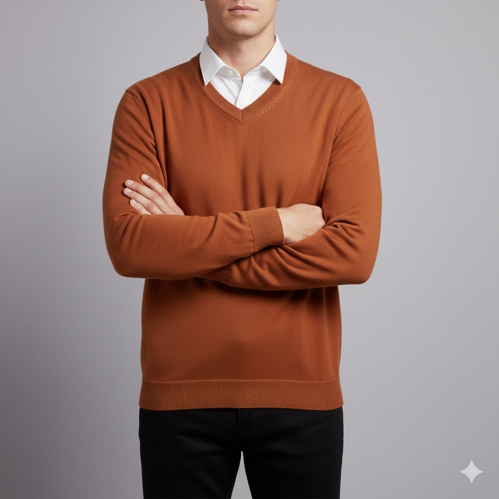 Onur Men’s Knit Sweater – Lightweight V-Neck Pullover