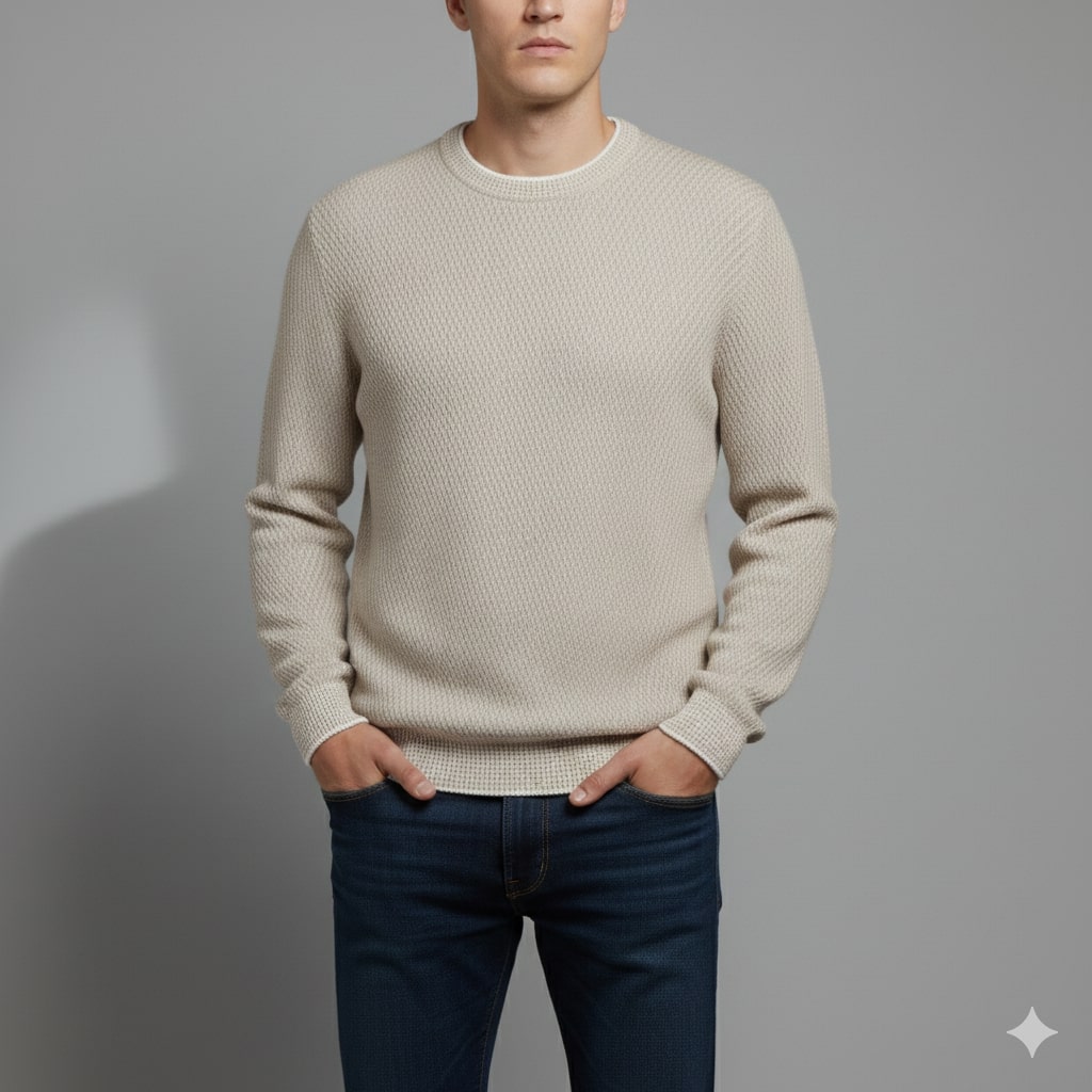 Gavin Men’s Knit Sweater – Soft Ribbed Crewneck Pullover