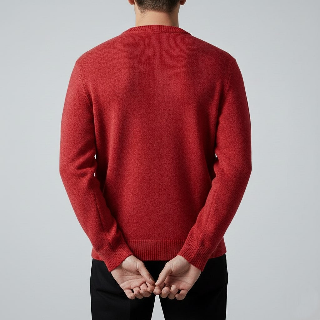 Hudson Men’s Pullover Sweater – Ultra-Soft Knit Jumper with Stand Collar Detail