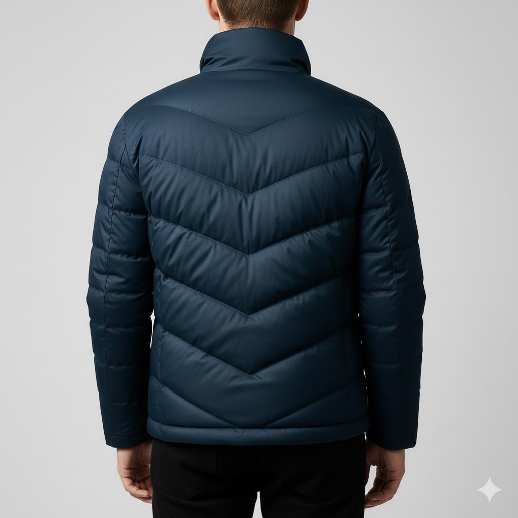 Alessandro Men’s Puffer Jacket – Lightweight Down Coat with Chevron Quilting