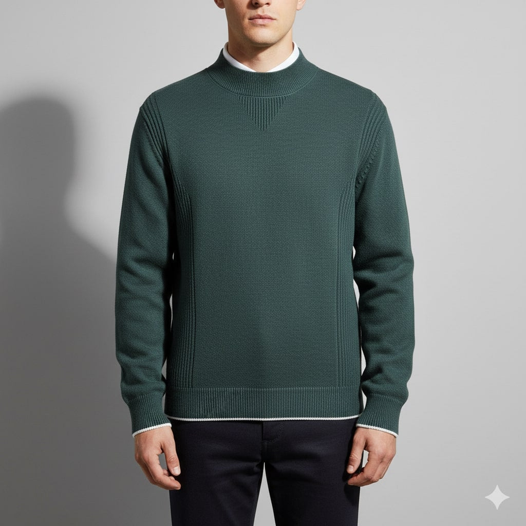 Thomas Men’s Knit Sweater – Soft Ribbed Crewneck Pullover