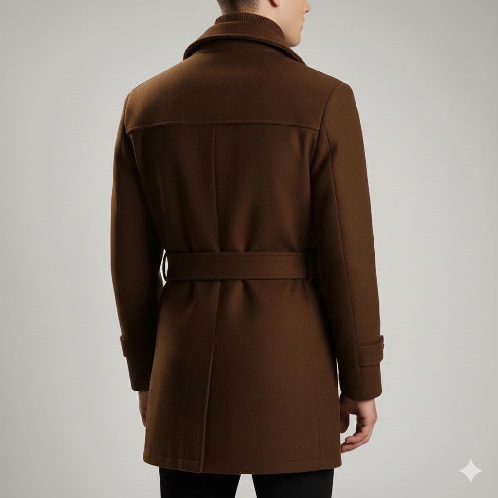 Orlando Men’s Wool Jacket – Wool Winter Coat with Tailored Collar & Utility Pocket