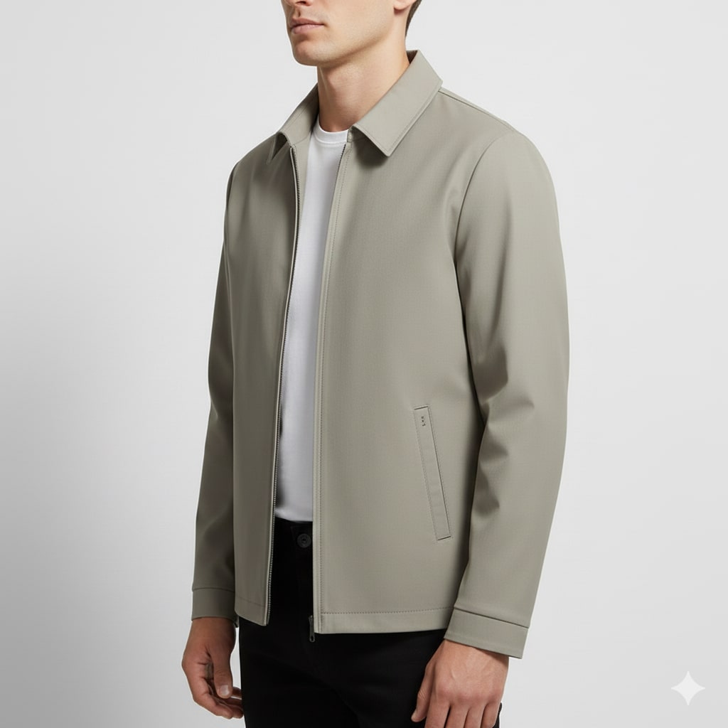 Oscar Men’s Lightweight Jacket – Wrinkle-Free Soft Silk Blend with Sleek Lapel Design