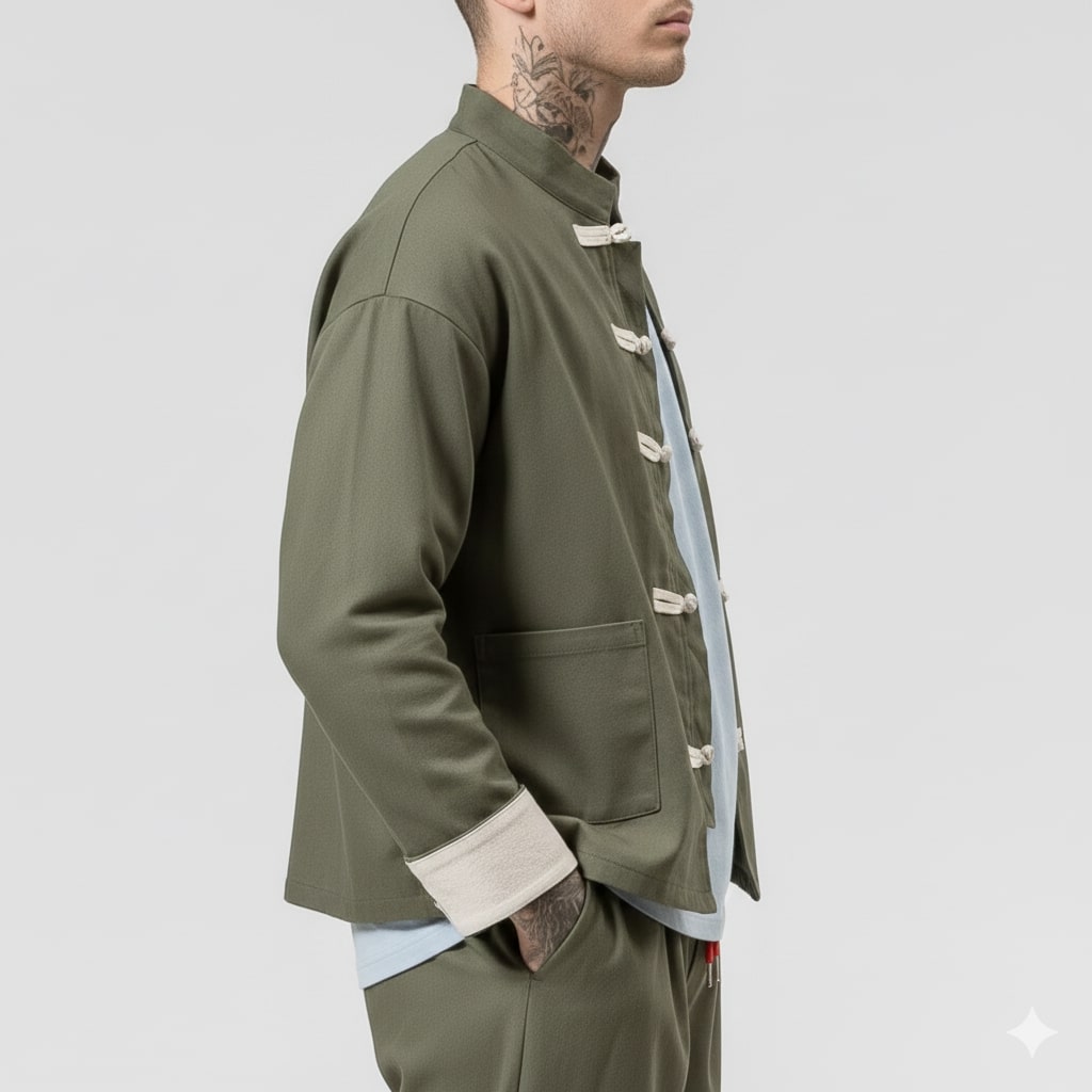 Axel Men’s Lightweight Jacket – Soft Cotton Jacket with Knot-Button Closure