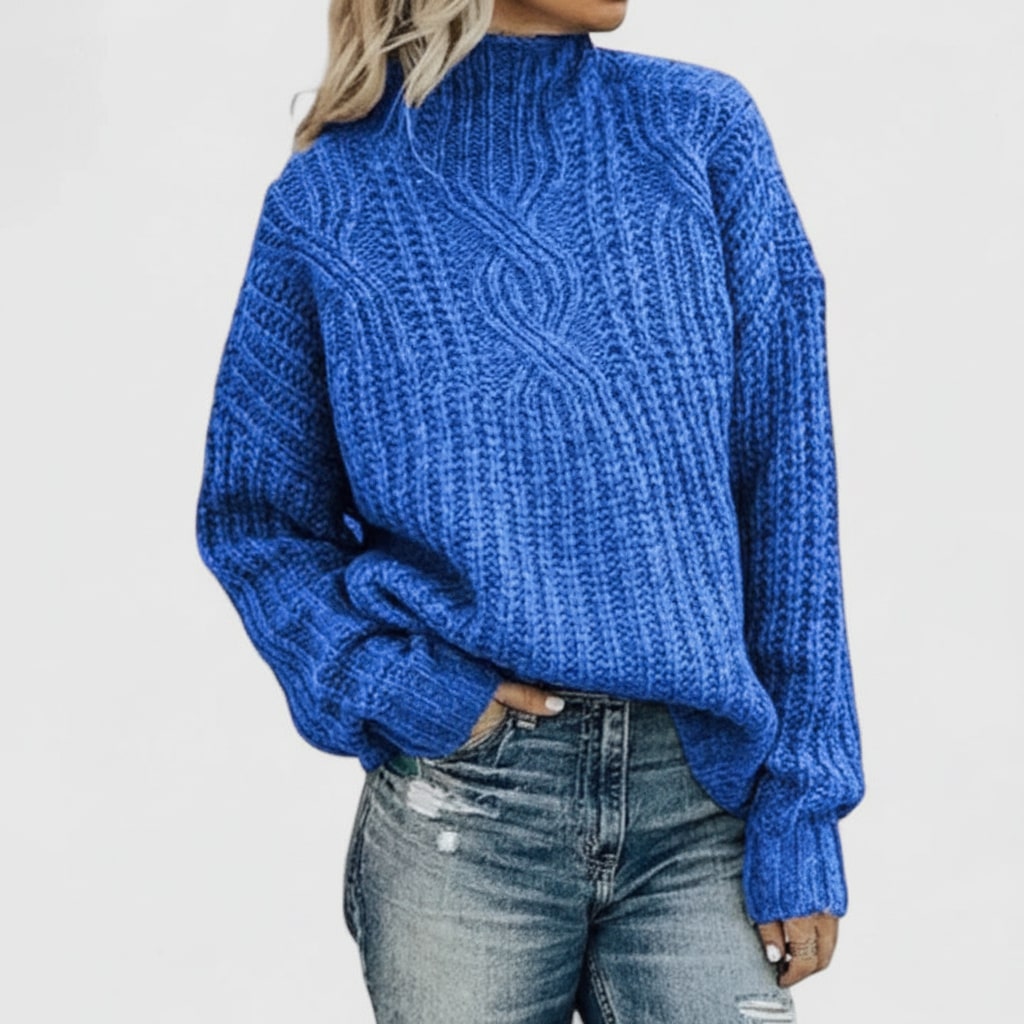 Camila Women’s Cable Knit Sweater – Cozy Pullover with Classic Textured Design