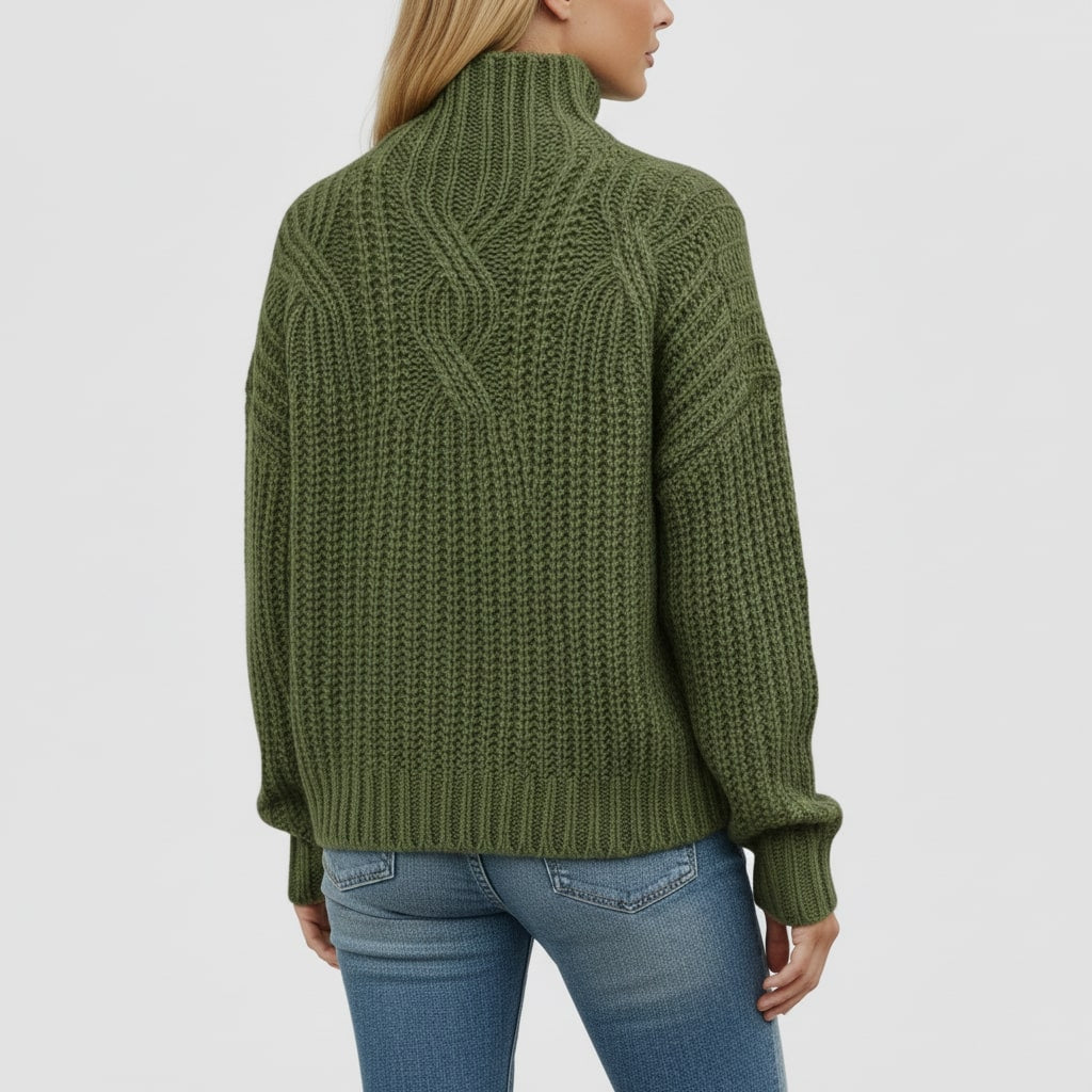 Camila Women’s Cable Knit Sweater – Cozy Pullover with Classic Textured Design