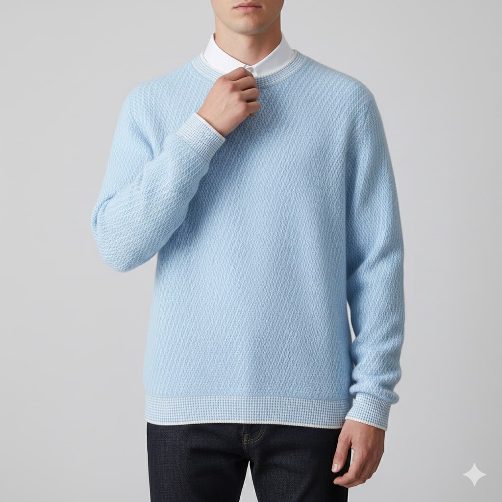 Gavin Men’s Knit Sweater – Soft Ribbed Crewneck Pullover