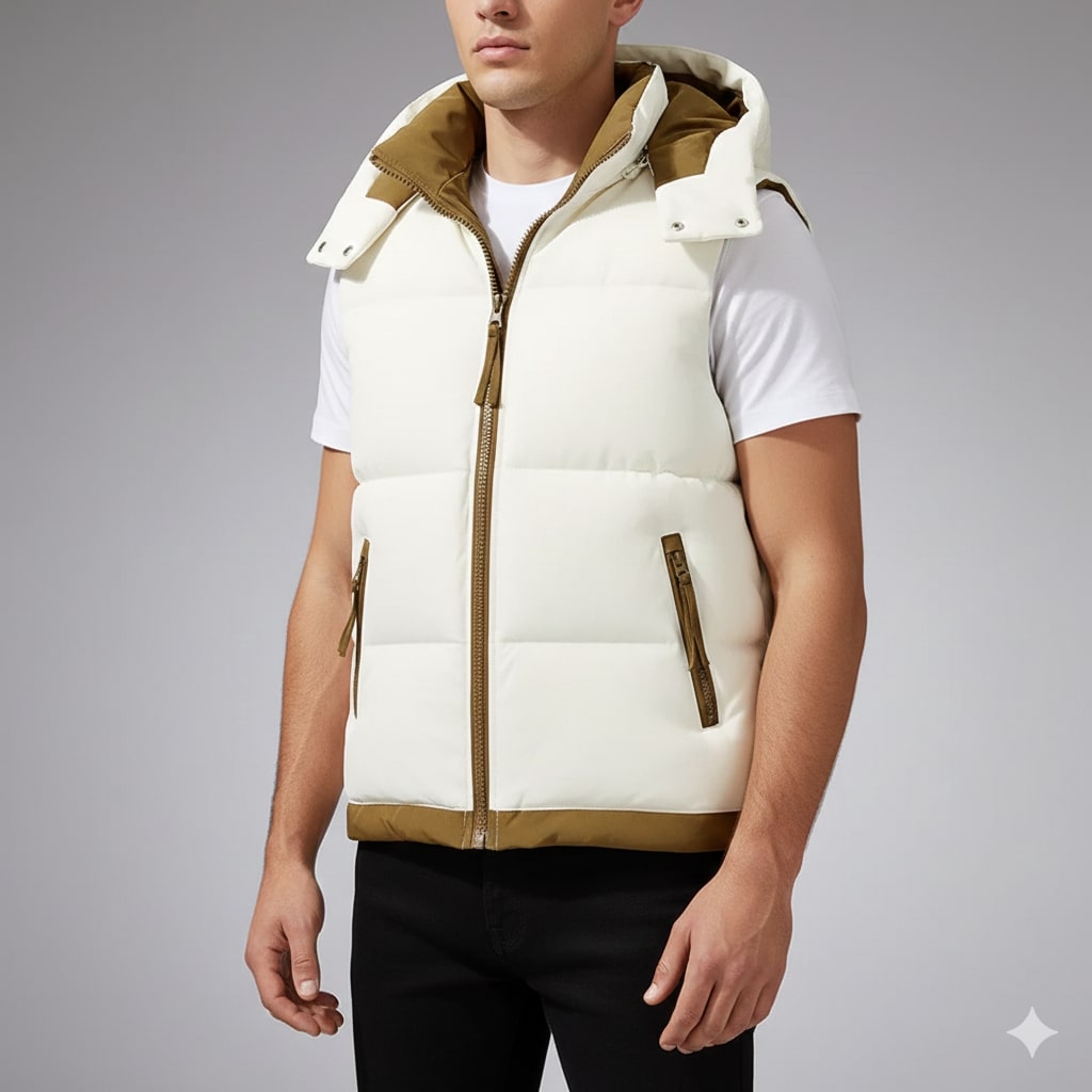Matej Men’s Puffer Vest – Insulated Lightweight Outerwear with Detachable Hood