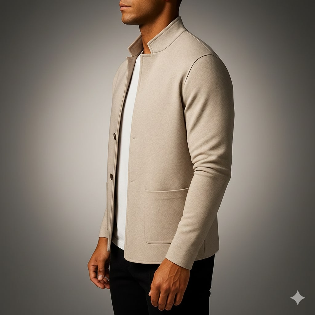 Austin Men’s Knit Cardigan – Soft Italian-Style Pullover with Mandarin Collar