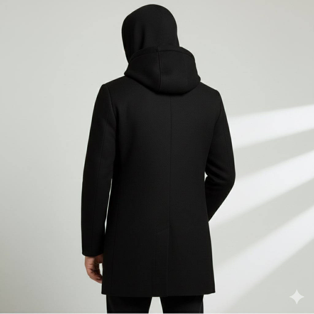 Nicolas Men’s Hooded Wool Coat – Premium Textured Winter Outerwear