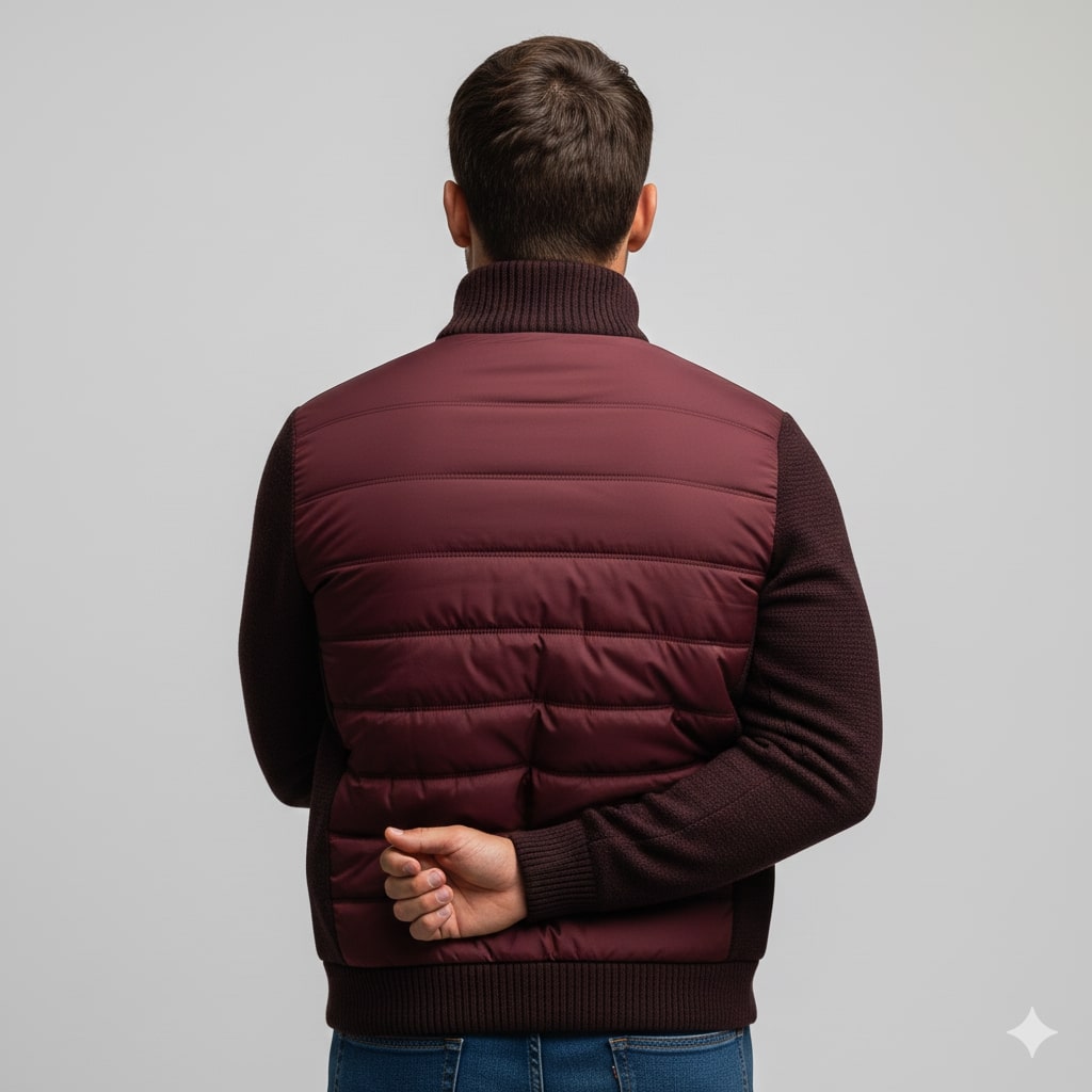 Magnus Men’s Fleece Jacket – Knit Sleeve Hybrid Zip-Up Lightweight Jacket