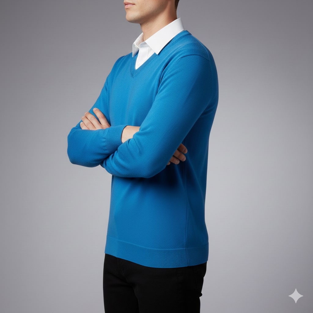 Onur Men’s Knit Sweater – Lightweight V-Neck Pullover