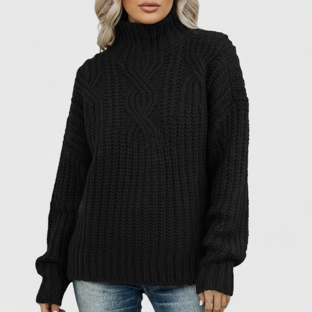 Camila Women’s Cable Knit Sweater – Cozy Pullover with Classic Textured Design