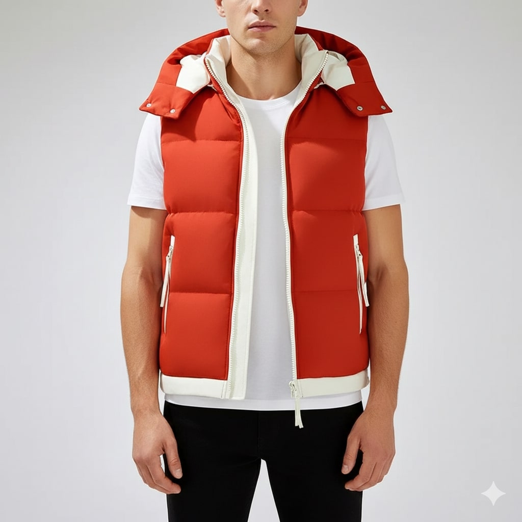 Matej Men’s Puffer Vest – Insulated Lightweight Outerwear with Detachable Hood