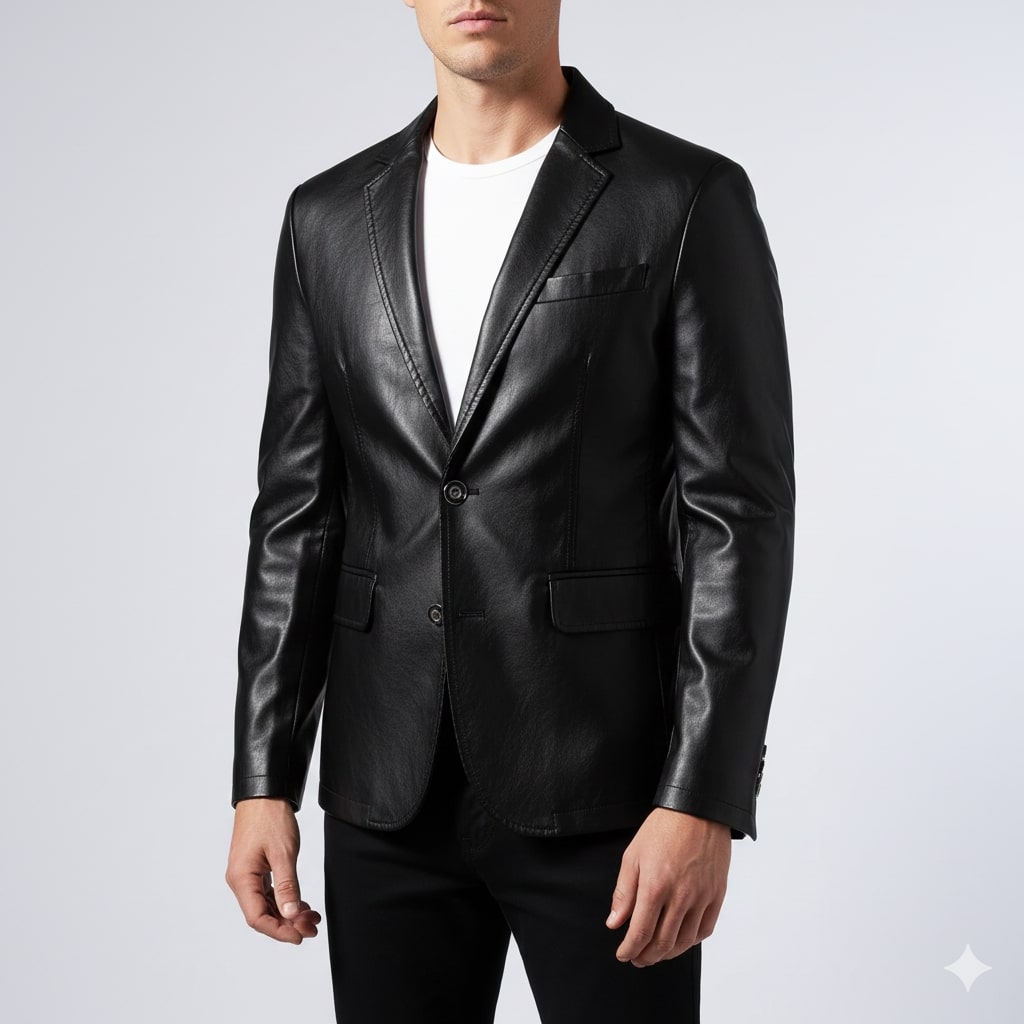 Maxime Men’s Leather Jacket – Premium Smooth Leather with Cotton Lining