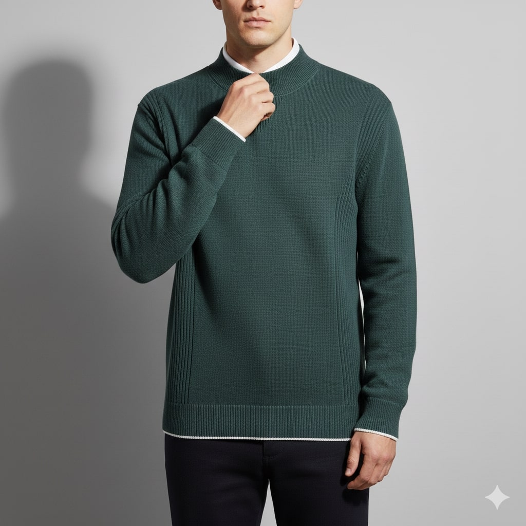 Thomas Men’s Knit Sweater – Soft Ribbed Crewneck Pullover