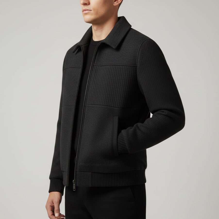 Aurelien Men’s Fleece Jacket – Weatherproof Jacket with Textured Finish
