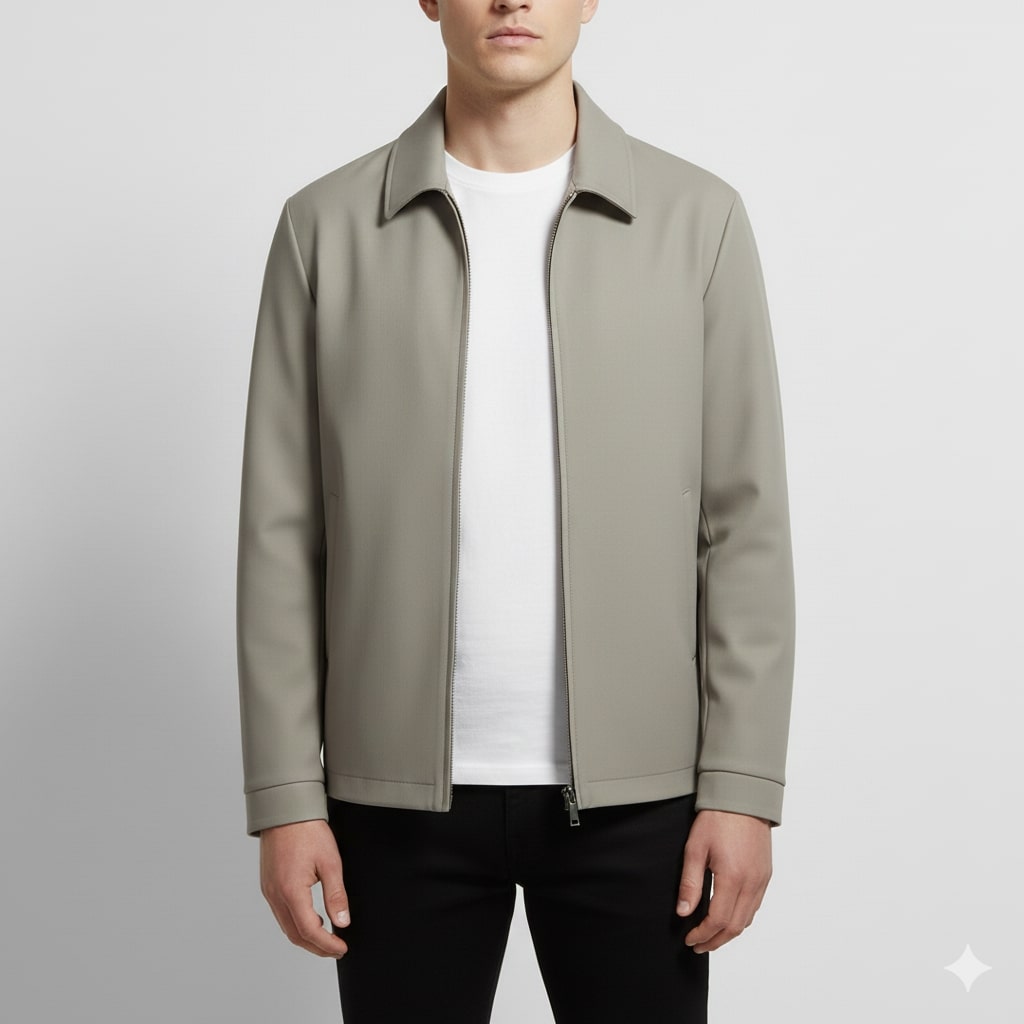 Oscar Men’s Lightweight Jacket – Wrinkle-Free Soft Silk Blend with Sleek Lapel Design