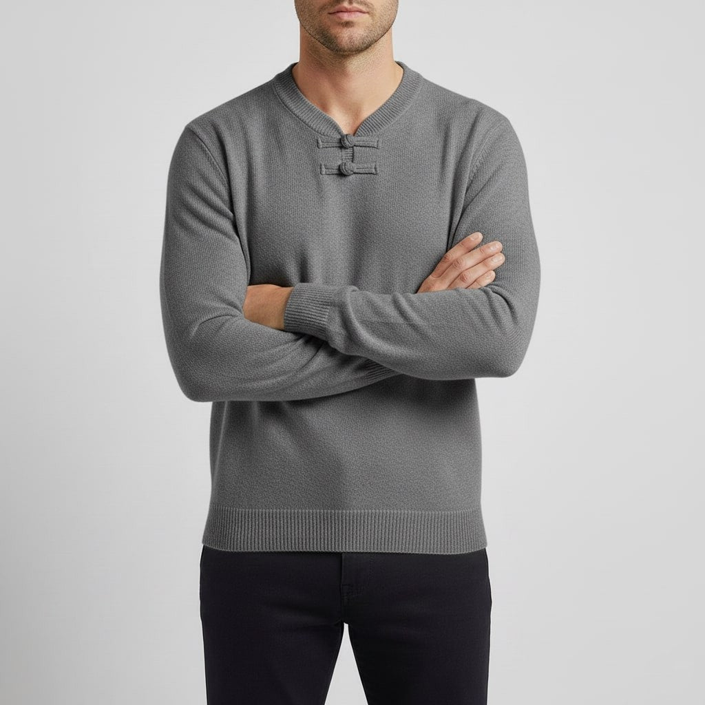 Hudson Men’s Pullover Sweater – Ultra-Soft Knit Jumper with Stand Collar Detail