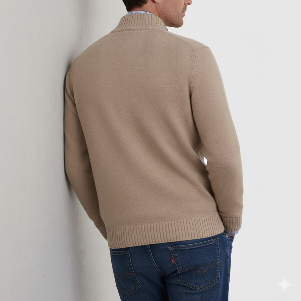 Lars Men’s Half-Zip Sweater – Soft Knit Pullover with Ribbed Details & Tailored Fit