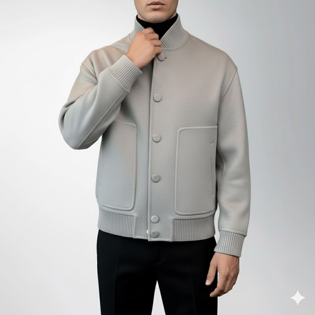 Dimitri Men's Wool Jacket – Structured Lightweight Jacket with Sharp Minimal Silhouette