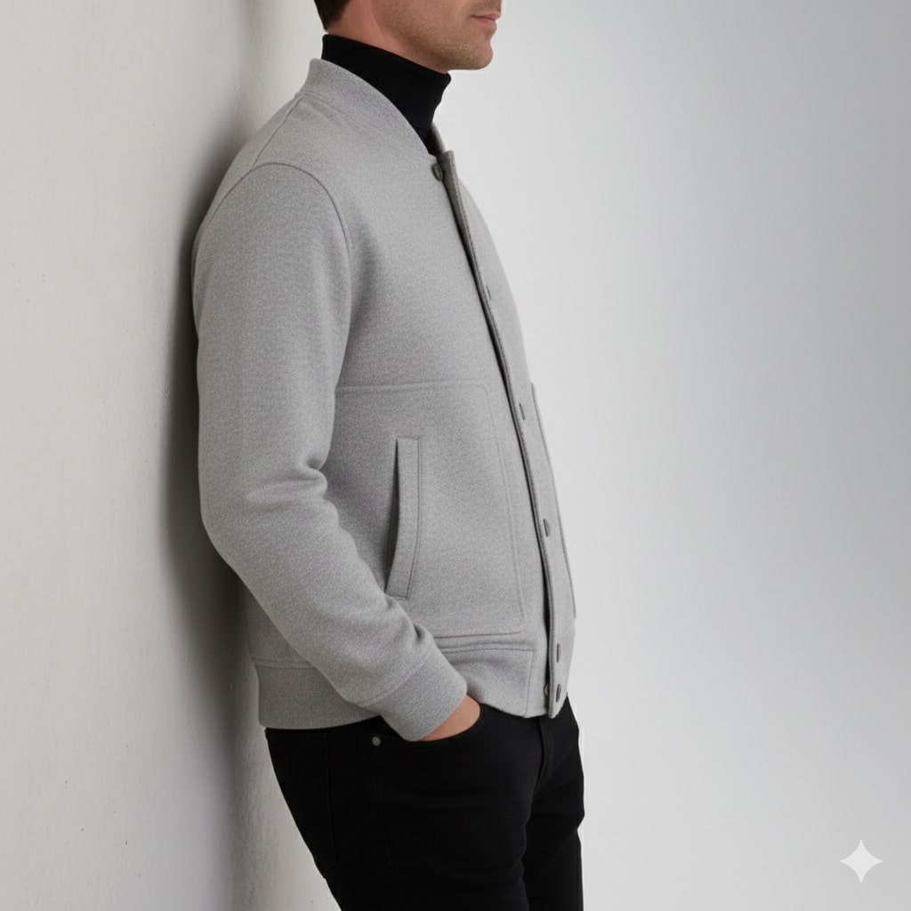 Dimitri Men's Wool Jacket – Structured Lightweight Jacket with Sharp Minimal Silhouette