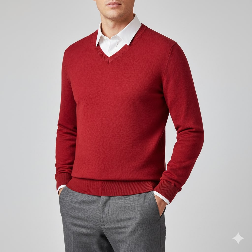 Onur Men’s Knit Sweater – Lightweight V-Neck Pullover