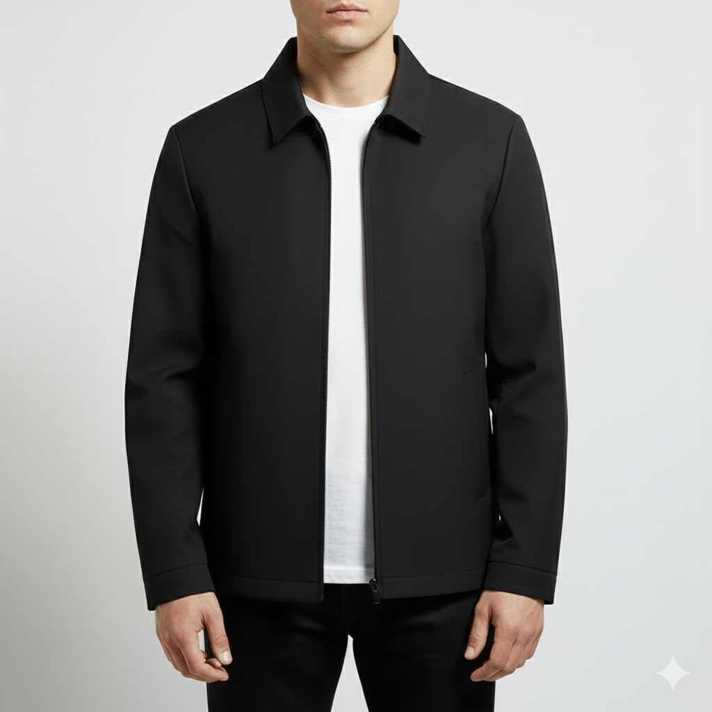 Oscar Men’s Lightweight Jacket – Wrinkle-Free Soft Silk Blend with Sleek Lapel Design