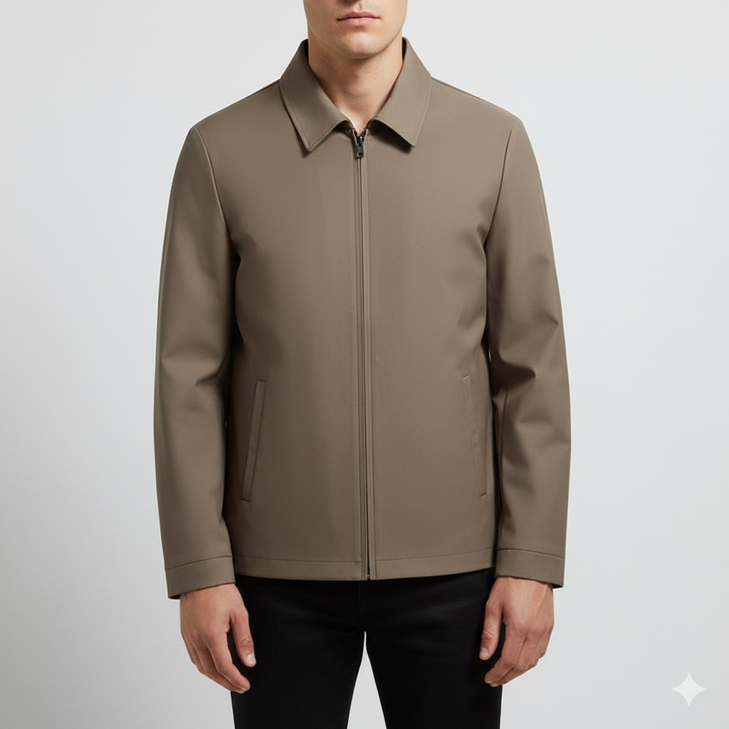 Oscar Men’s Lightweight Jacket – Wrinkle-Free Soft Silk Blend with Sleek Lapel Design