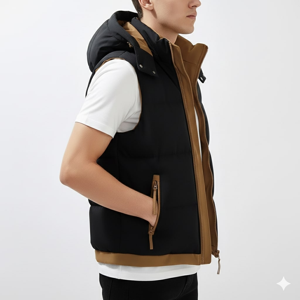 Matej Men’s Puffer Vest – Insulated Lightweight Outerwear with Detachable Hood