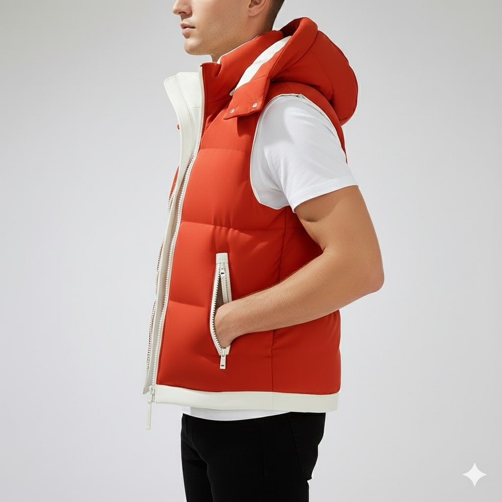 Matej Men’s Puffer Vest – Insulated Lightweight Outerwear with Detachable Hood