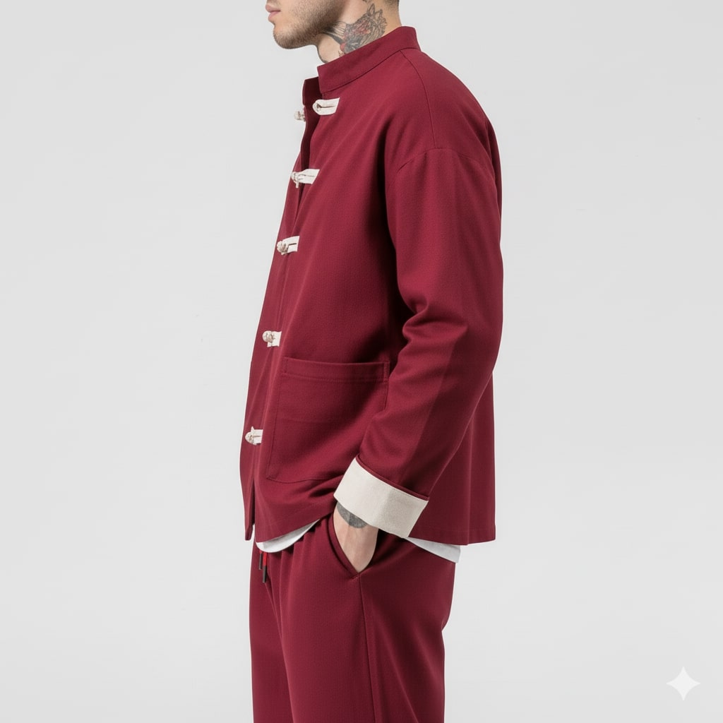 Axel Men’s Lightweight Jacket – Soft Cotton Jacket with Knot-Button Closure