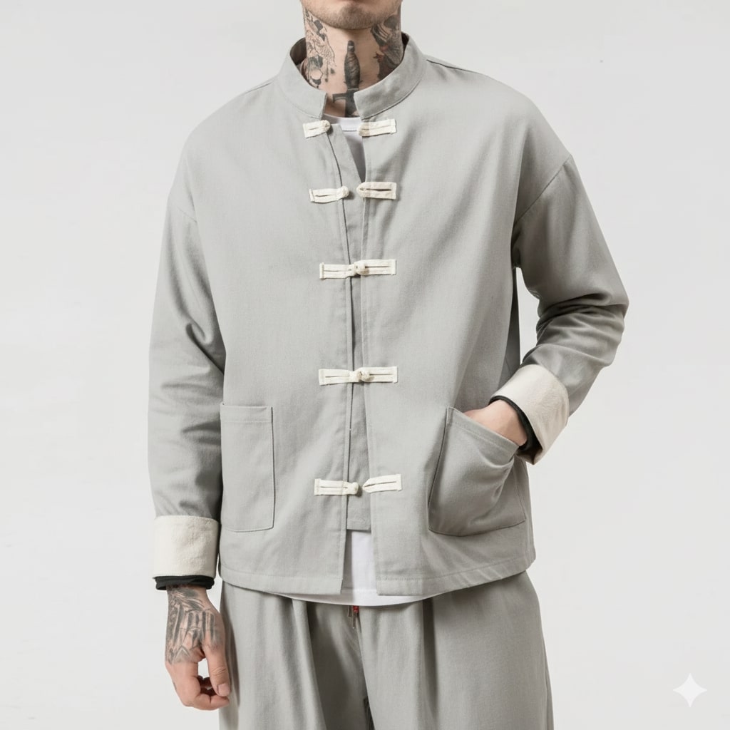 Axel Men’s Lightweight Jacket – Soft Cotton Jacket with Knot-Button Closure