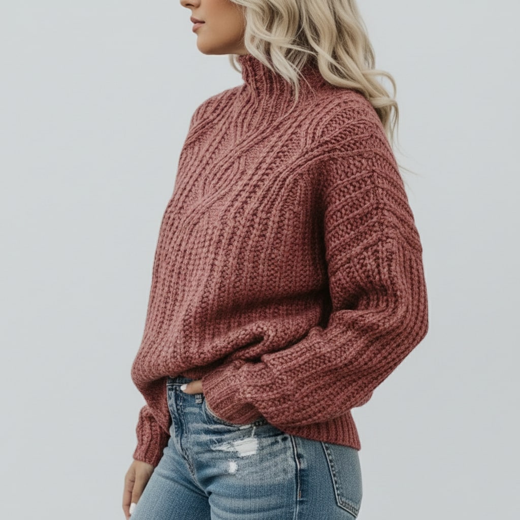 Camila Women’s Cable Knit Sweater – Cozy Pullover with Classic Textured Design
