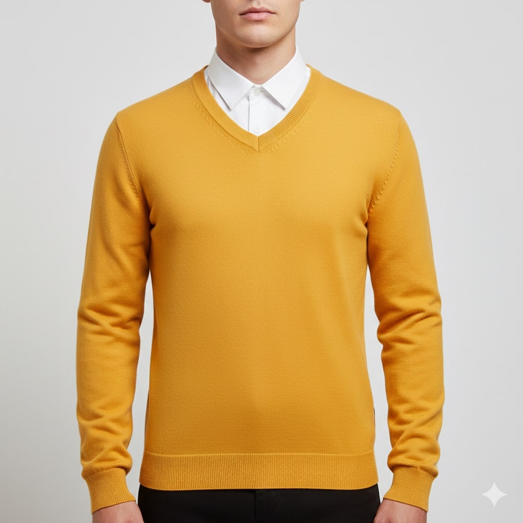 Onur Men’s Knit Sweater – Lightweight V-Neck Pullover