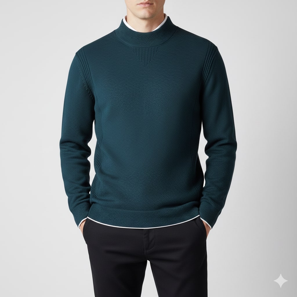 Thomas Men’s Knit Sweater – Soft Ribbed Crewneck Pullover