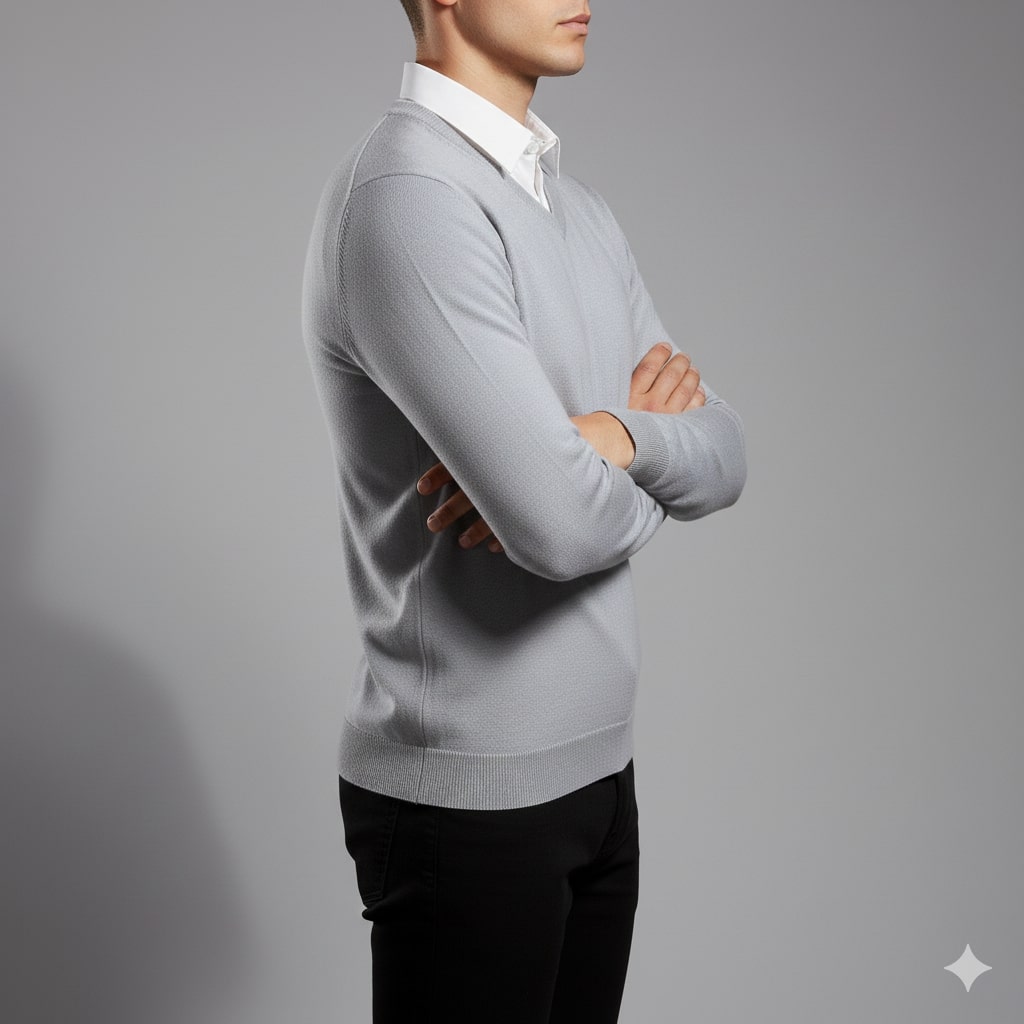 Onur Men’s Knit Sweater – Lightweight V-Neck Pullover