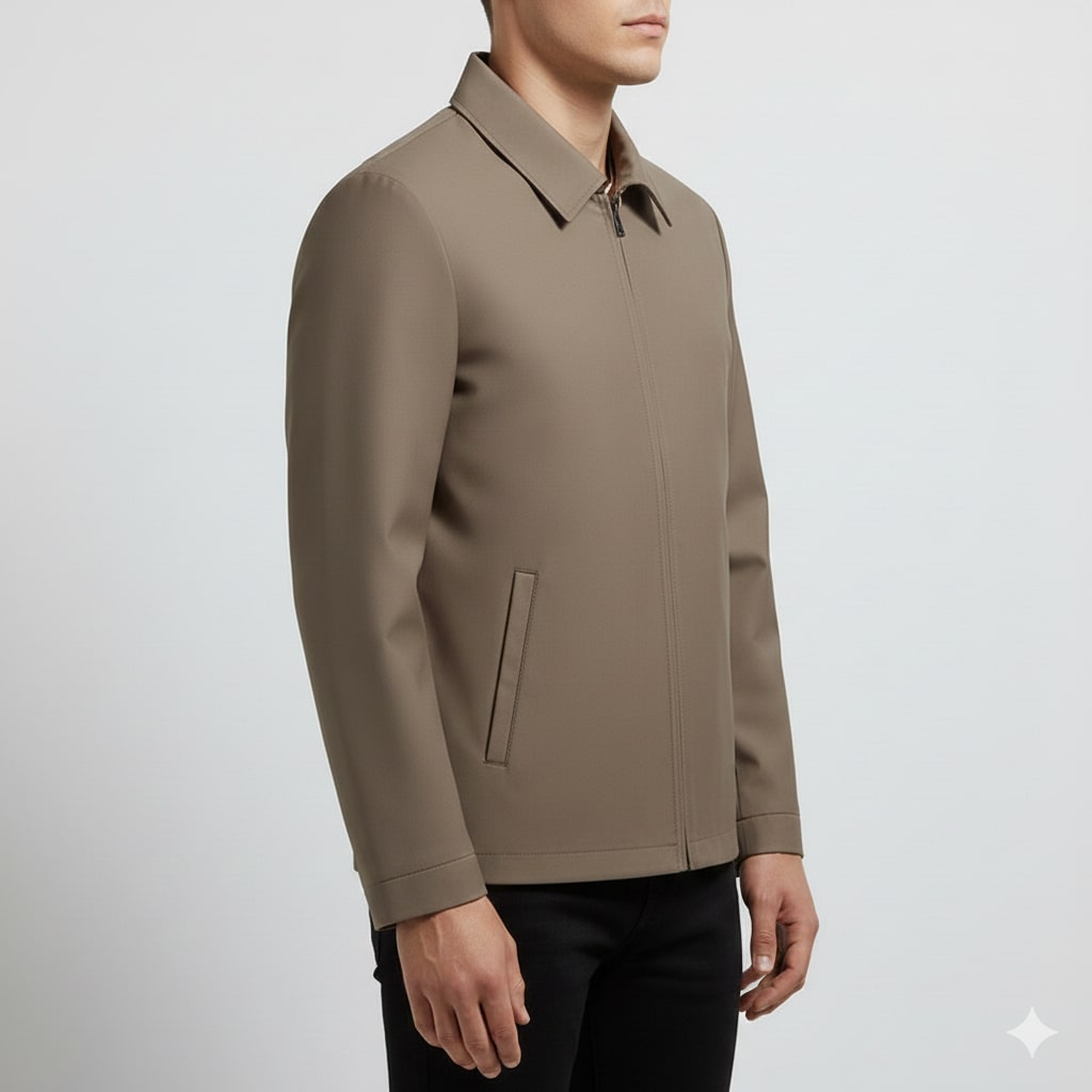 Oscar Men’s Lightweight Jacket – Wrinkle-Free Soft Silk Blend with Sleek Lapel Design