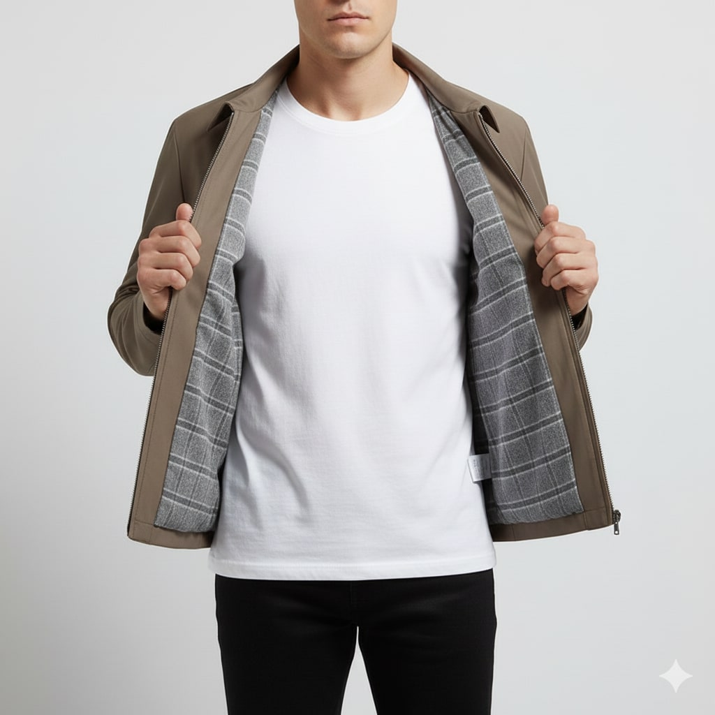 Oscar Men’s Lightweight Jacket – Wrinkle-Free Soft Silk Blend with Sleek Lapel Design