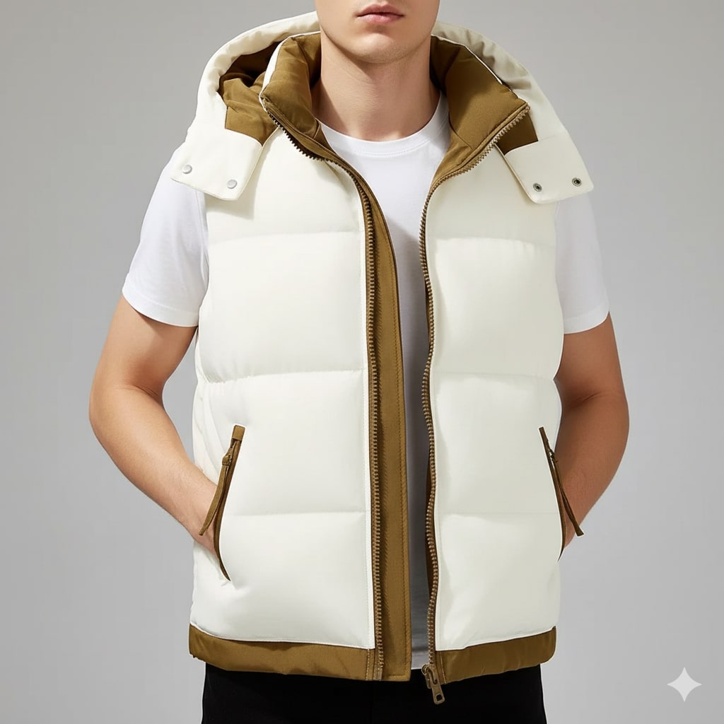 Matej Men’s Puffer Vest – Insulated Lightweight Outerwear with Detachable Hood