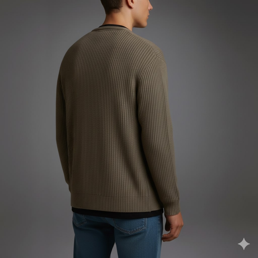 Jayden Men’s Knit Cardigan – Zip Up Sweater with Textured Knit & Patch Pockets