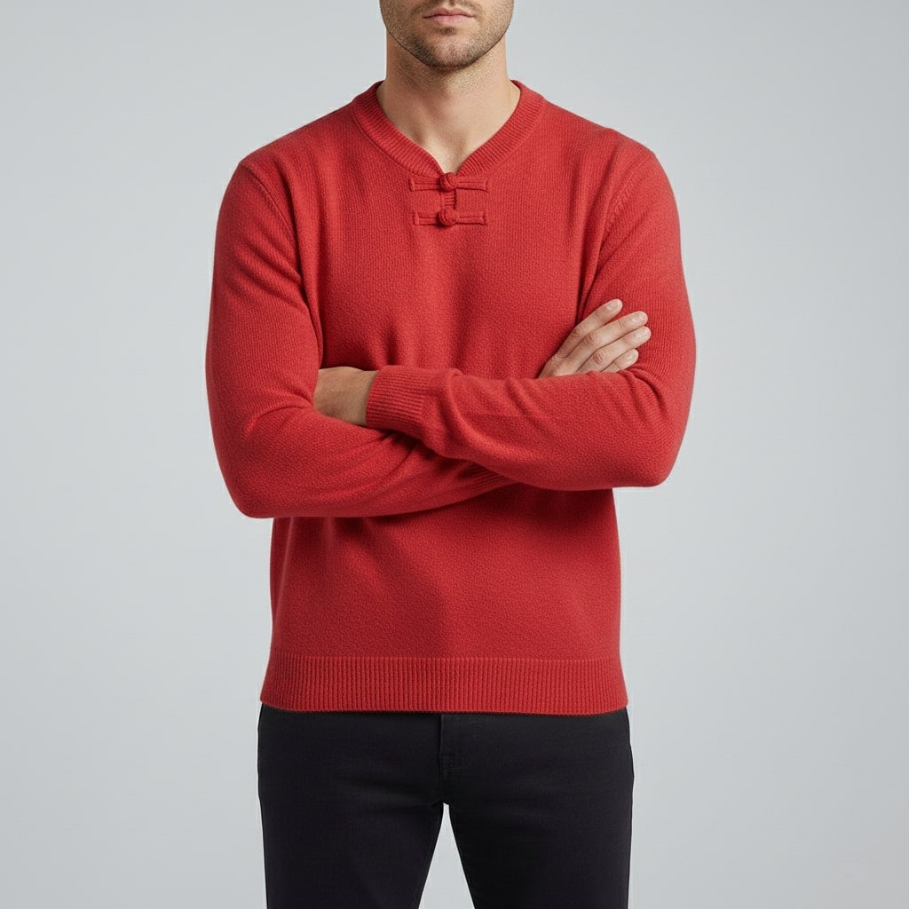 Hudson Men’s Pullover Sweater – Ultra-Soft Knit Jumper with Stand Collar Detail