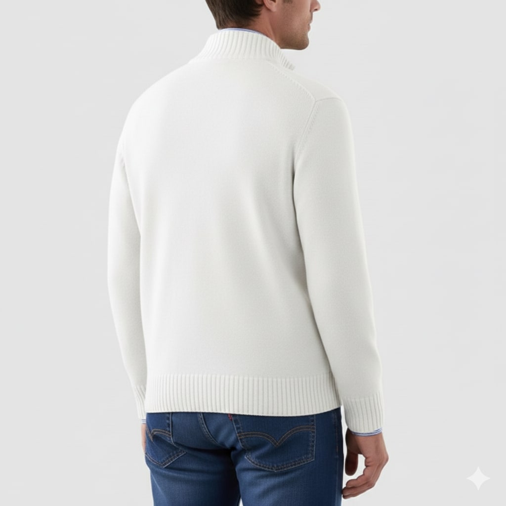 Lars Men’s Half-Zip Sweater – Soft Knit Pullover with Ribbed Details & Tailored Fit